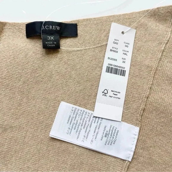 J.Crew Plus Size Tie back halter sweater tank in Heather Almond Size 3X NWT - Picture 5 of 9